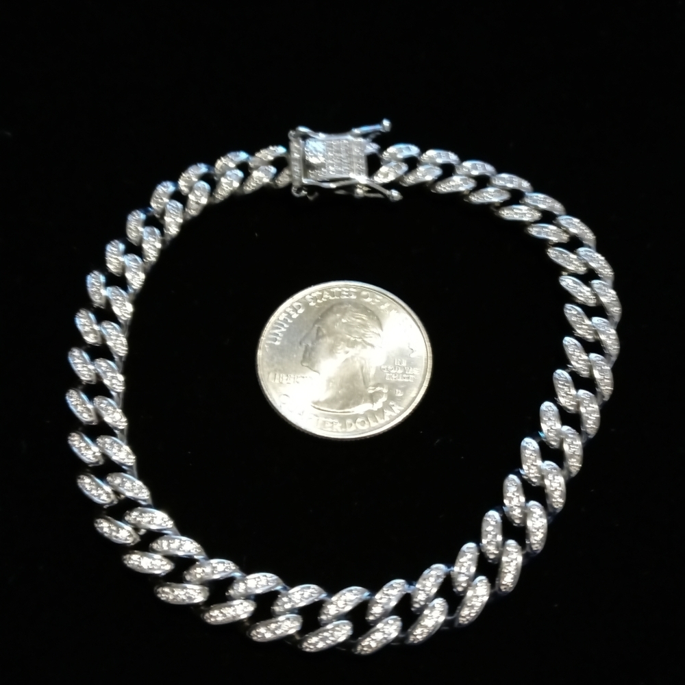 925 sterling silver miami cuban bracelet